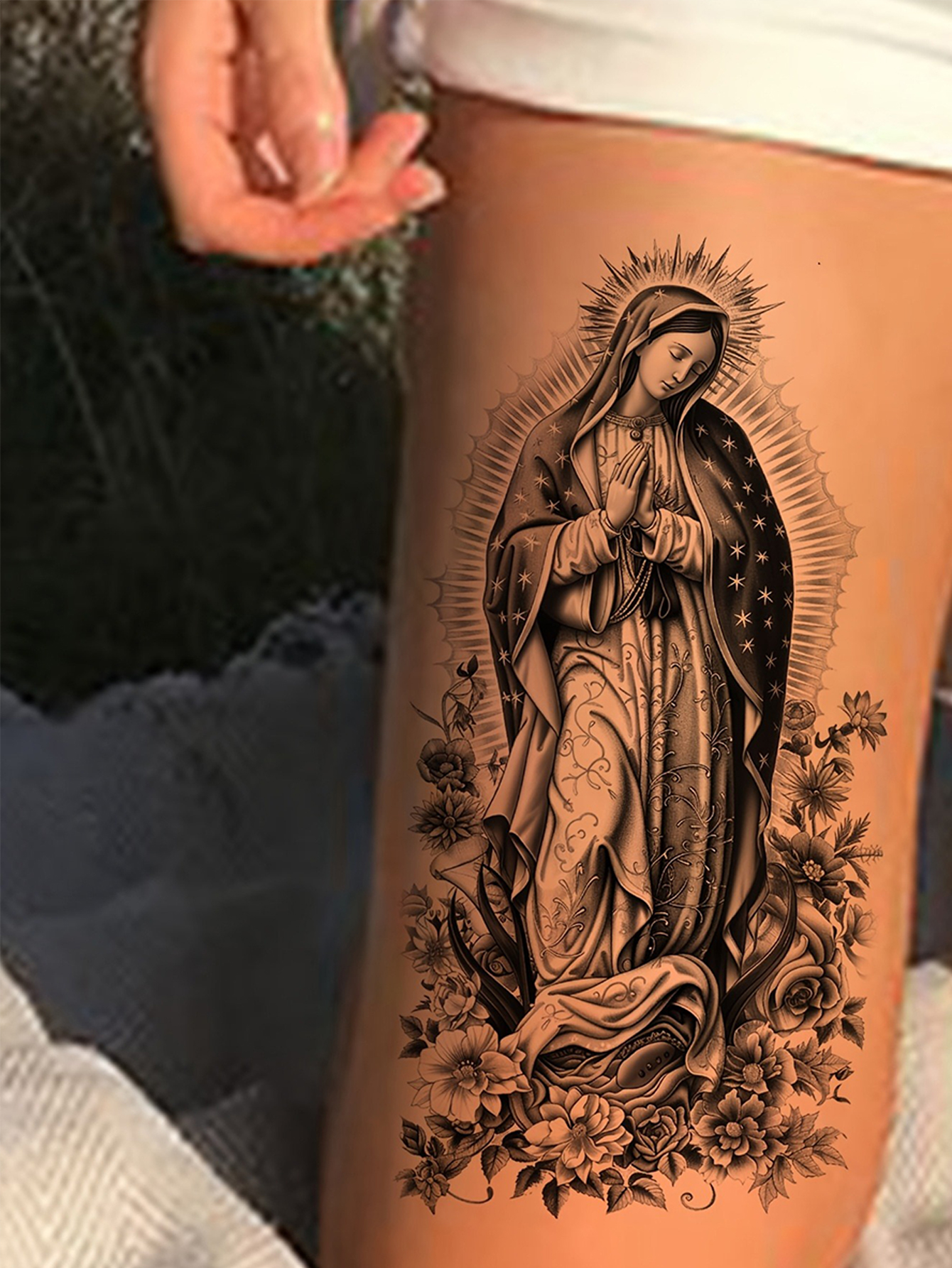 Virgin Mary Temporary Tattoo Sticker